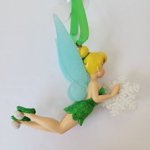 RARE Disney Parks Christmas Ornament Tinker Bell Holding a Snowflake NWT - Picture 3 of 9